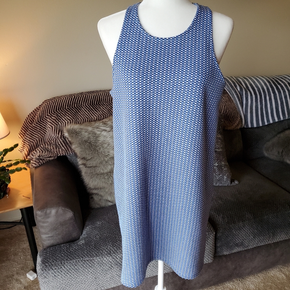 Zara Trafaluc Blue Checker Dress L